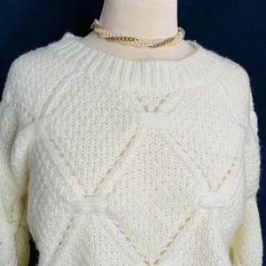 New Women Bear Dance Beige Long Sleeve Knit Sweater Size S‎ thumbnail 3