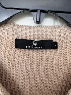 LILLUSORY Taupe 100% Cotton Cap Sleeve Pocket Knit Sweater Top L‎ thumbnail 2