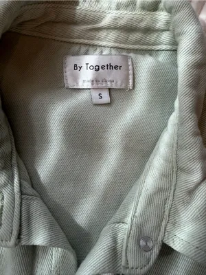 By Together Mint Green Oversized Denim Shacket Jacket Small thumbnail 4