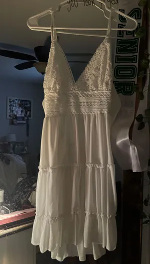 White crochet top dress thumbnail 1