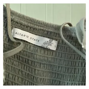 Altar’d State Sage Green Smocked Tiered Mini Dress Boho Size Large thumbnail 2