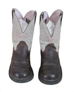 Justin Boots Gypsy Boots Size 9B Brown & Cream Western Cowgirl L9924 thumbnail 1