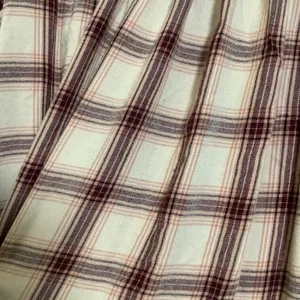 Cream Red Plaid Tartan‎ Country Cowgirl Western Distressed Casual Peasant Blouse thumbnail 5