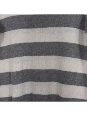 Forever 21 Gray White Striped Sweater Small thumbnail 3