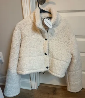 Boohoo fleece puffer jacket thumbnail 1