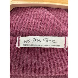 Free People We The Free South Side Thermal Top Size Medium Boho Oversized Ribbed thumbnail 10