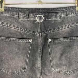 Free People We The Free Womens Mini Skirt Size 28 Black Denim Raw Hem Button Fly thumbnail 4