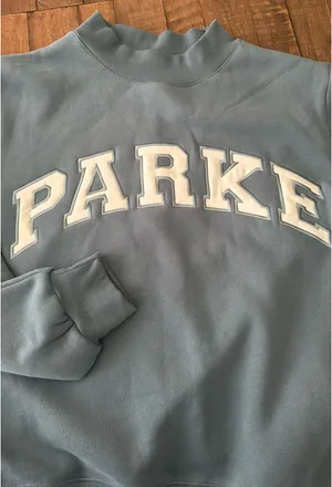PARKE Varsity Mockneck Sweatshirt L/XL, Glacier White thumbnail 4