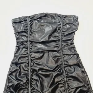 Superdown Lily Ruched Mini Dress in Black XS thumbnail 4