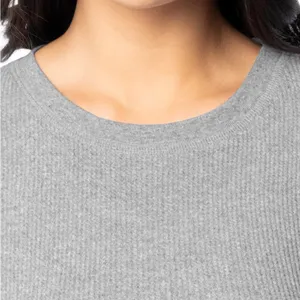 FRUIT OF THE LOOM Womens Waffle T-shirt Size 20 Thermal Style Gray New thumbnail 3