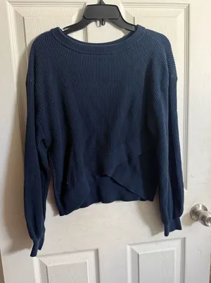 lululemon athletica navy crew neck sweater thumbnail 1