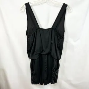 Two 2 Fly Large Romper Studded Black Sleeveless Pockets Goth Edgy Mini Biker 529 thumbnail 2