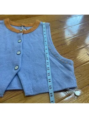 Free People Sammi Cashmere Sweater Vest Waistcoat V-neck Sz S Clueless Academia thumbnail 12