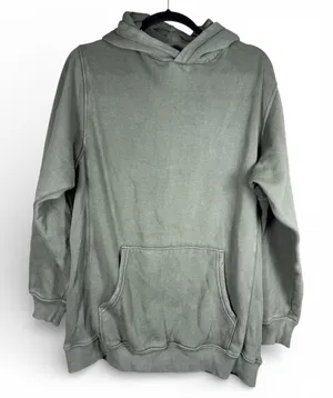 Aerie Sweatshirt Small Green Hoodie Distressed Oversized Slouchy Cozy Boho thumbnail 1