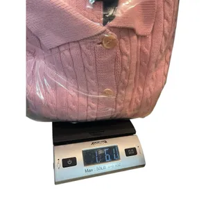 VTG Denim & Co Womens Small Pink Cable Knit Collared Button Up Cardigan Sweater thumbnail 10