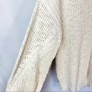 American Eagle AEO Off White Knit V-Neck Sweater S‎ thumbnail 3