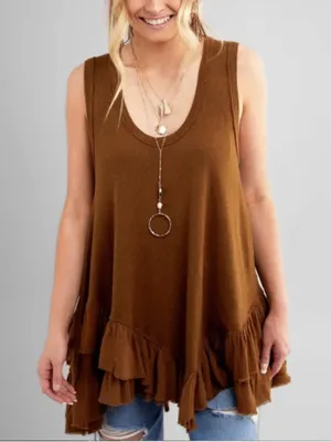Free People We the Free Shimmy‎ Flowy Sasha Swing Oversize Tank Top W2516 Sz M thumbnail 1