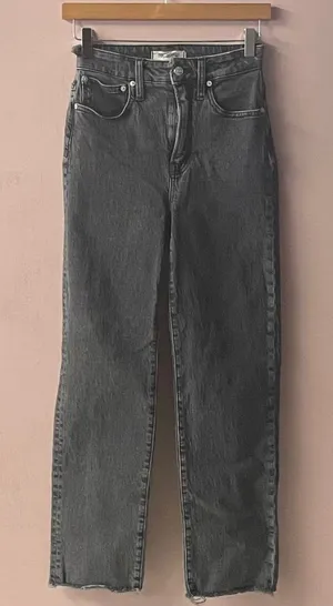 Madewell Black Wash Curvy Perfect Vintage Straight Jean Size 24 thumbnail 1