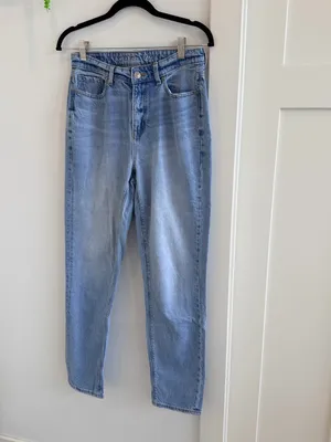 American Eagle Outfitters Women’s Mom Jeans Light Blue Straight Leg Jeans 4 Long thumbnail 2
