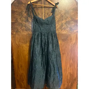 LULU'S Loveliest Muse Midi Dress Dark Teal Burnout Tie-Strap No Size L or XL thumbnail 3