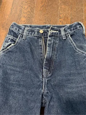 Brandy Melville Carpenter Dark Blue Straight-Leg Double Knee Jeans thumbnail 4