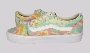 Vans Women 8 Psychedelic Tie Dye Pastel Old Skool Low Shoes Sneakers 500714 thumbnail 8