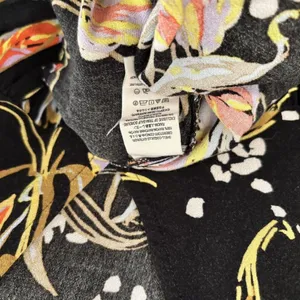Free People Meadow Lark Womens Medium Floral Black Oversized Long Sleeve Blouse thumbnail 8