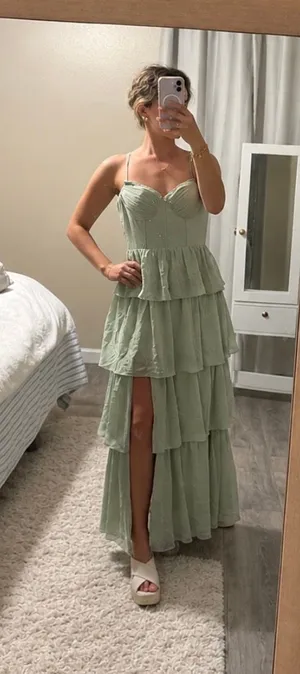 Azazie Kaiden Dress | Dusty Sage | Size 2 💚 thumbnail 1