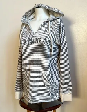 Blue 84 hoodie with distressed sleeve and hem soft cotton blend hoodie S… thumbnail 1