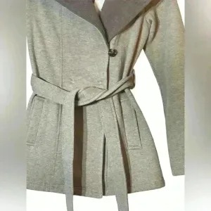 Sebby Tan & Brown Hooded Knit Belted Jacket Size Small Warm | Cozy‎ | Fall thumbnail 3