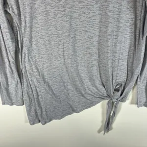 Lululemon Tie Your Practice‎ Long sleeve Gray Women's crew neck Sz 10 Athletic thumbnail 3