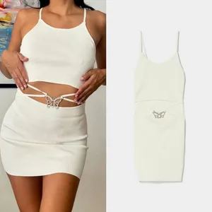 Bershka Butteryfly Cut Out Shift‎ Dress White XS Concert Fairy Feminine Romantic thumbnail 2