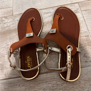 Brown and Gold Women's Sandals thumbnail 3