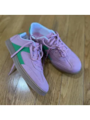 Size US 9 Women’s No Boundaries Women's Lace Up Sport Sneakers Pink Green thumbnail 9