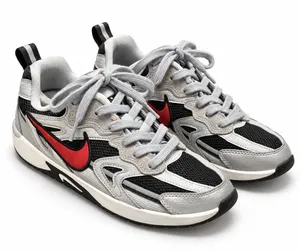 Nike V2K Run Metallic Silver Red Black Sneakers FN0314-005 Womens 7 thumbnail 1