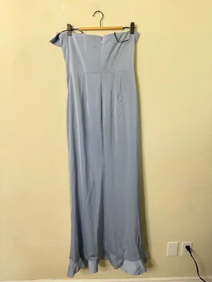 NBD Revolve Luna Gown in Baby‎ Blue Maxi Dress Ruffle Formal Cocktail Womens M thumbnail 6
