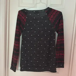 Snowflake Sweater‎ in charcoal & Red, small thumbnail 8