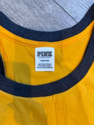 PINK Victoria's Secret Women's Large Yellow Tank Top Muscle Top Sleeveless thumbnail 2