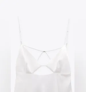 ZARA Dress Mini Satin Lingerie Effect White Wedding Bridal Shower Vacation Summer thumbnail 9