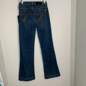 7 For All Mankind Dojo Mid Rise Flare Jeans Womens Blue Denim Size 27 thumbnail 3