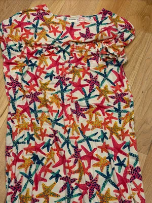 Soma Starfish Print Short Nightgown - Pink, Yellow, Teal on‎ White small thumbnail 2