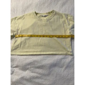 Zara Crop Top Lime Green Women's Small Crew Neck Short Sleeve Sporty thumbnail 3