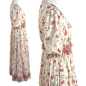 Free People Lysette Maxi Dress in Tea Combo Small Bohemian Gypsy Indian Cotton thumbnail 10