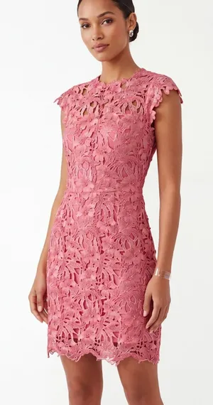 Elie Tahari Crochet Lace Mini Dress Size M thumbnail 1