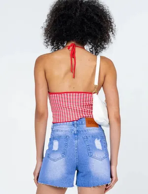 High-waisted Ripped Denim Shorts thumbnail 5
