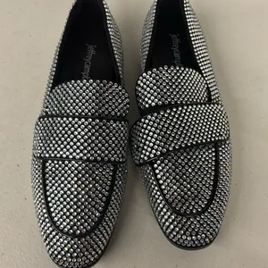 Jeffrey campbell sz 6 Black loafers silver rhinestone slip on fancy velvit dress thumbnail 6