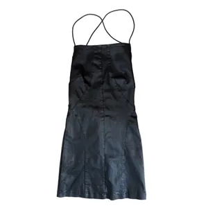 Edikted Dani Open Back Faux Leather Mini Dress Black Lace Up Small Bodycon thumbnail 3