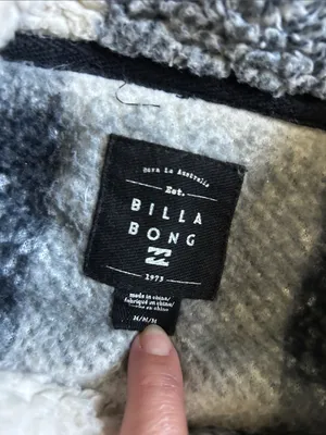 Billabong Black & White Plaid Sherpa Jacket thumbnail 2