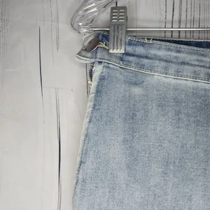 POL Light Wash Raw Hem High-Rise Boho Flared Women Jeans Size M thumbnail 5