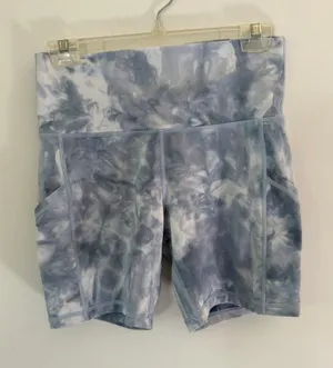aerie Tie-Dye High-Rise Athletic Shorts - Blue/white large thumbnail 1